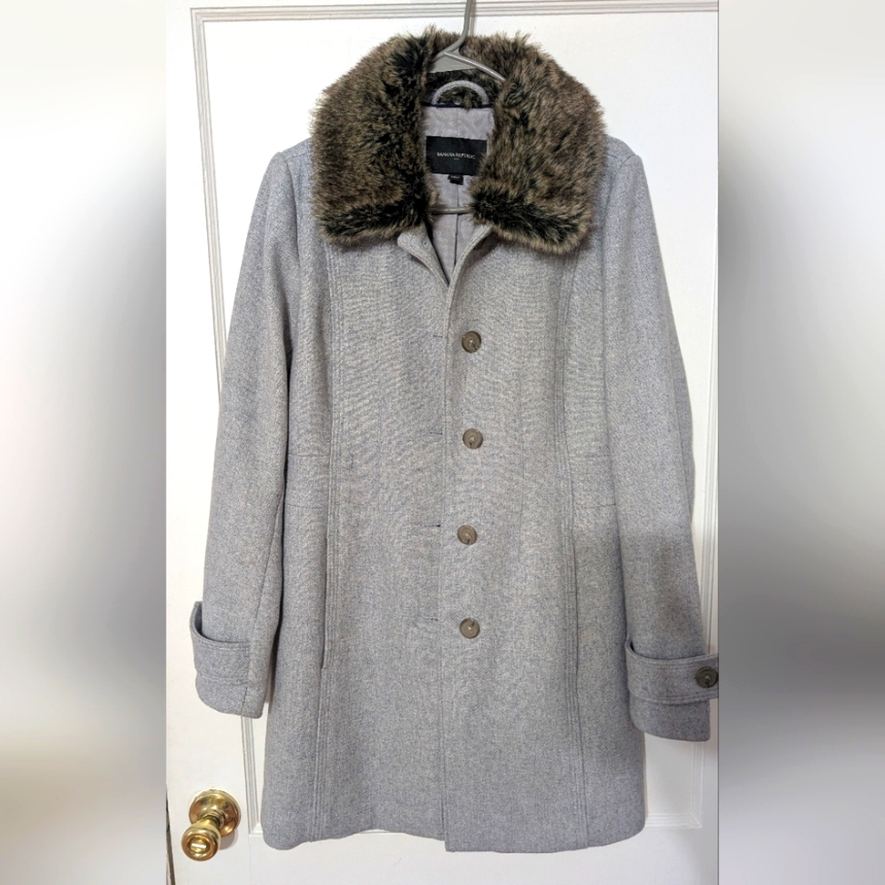 Banana Republic gray pea coat